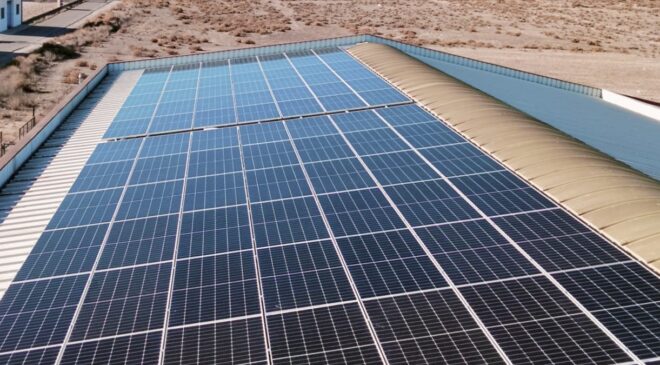 placas fotovoltaicas en Instalación fotovoltaica industrial ejecutada por Inergya en Jumilla para Fundación García Carrión